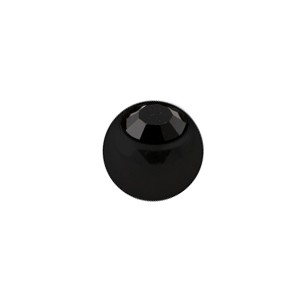 Only Piercing Replacement Black Ball with Black Strass
