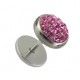 Faux Plug Oreille Disques Swarovski Cristal Rose