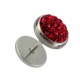 Faux Plug Oreille Disques Swarovski Cristal Rouge