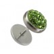 Faux Plug Oreille Disques Swarovski Cristal Vert Clair