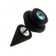 Faux Plug Oreille Noir Cône & Cylindre O Ring Zircone Turquoise