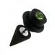 Falso Dilatador Oreja Negro Cono & Cilindro O Ring barato Zirconia Verde Claro