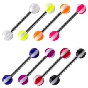 Set 8er Zungenpiercing Acryl Ball 8 Flächen