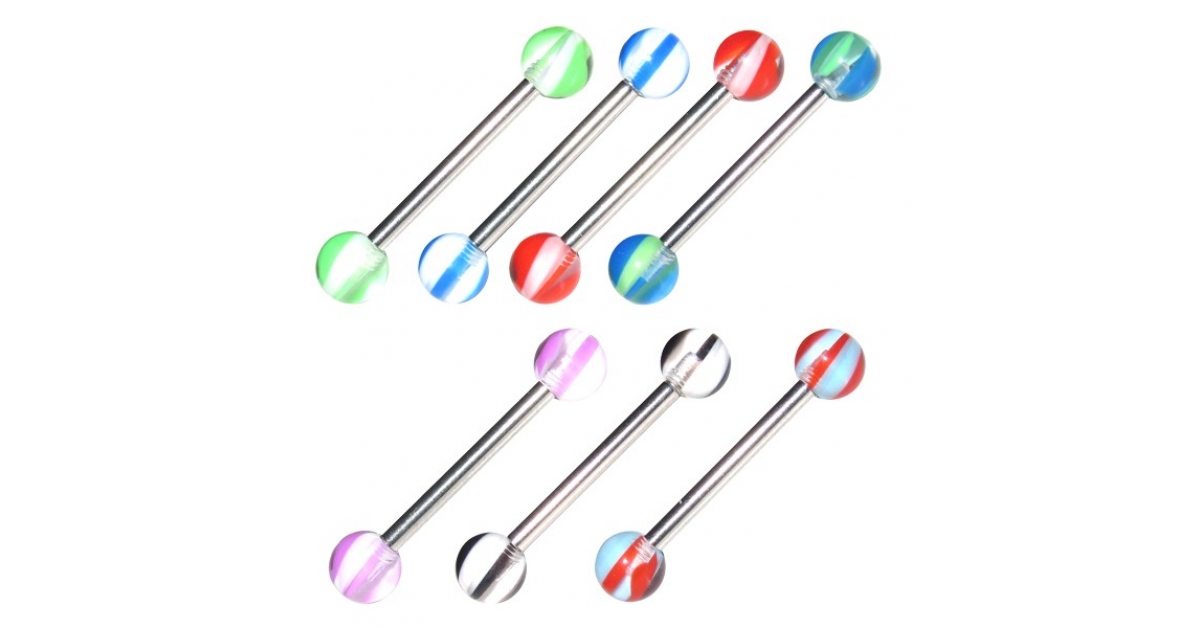 Pack 7x Candy Acrylic Tongue Ring Votre Piercing