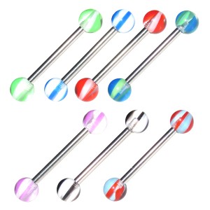 Set 7er Zungenpiercing Acryl Candy