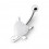 White Gem 925 Sterling Silver Belly Button Ring with Claws