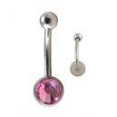 Piercing Arcade Acier Chirurgical 316L Disque Strass Rose