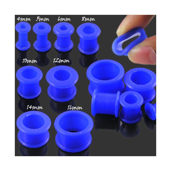 thumbnail image 2 of Pair Clear Soft Silicone Skin Flesh Tunnels Plugs Gauges Earskin Earlets 8g 1 2 of 10