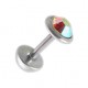Faux Plug Oreille Zircone CZ Multicolore 5 mm & Demi-Boule
