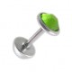 5mm Light Green CZ Zirconia & Half-Ball Fake Earlobe Plug Ear Stud