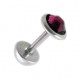 Faux Plug Oreille Zircone CZ Violet 5 mm & Demi-Boule