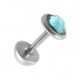 Faux Plug Oreille Zircone CZ Turquoise 5 mm & Demi-Boule
