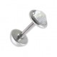 Faux Plug Oreille Zircone CZ Blanc 5 mm & Demi-Boule