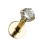 Piercing Labret / Lippe Push-Fit 14 Karat Gold Zirkon Weiß