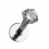 Lippen- / Labret-Piercing Push-Fit 14 Karat Wei&szlig;gold Zirkon Wei&szlig;