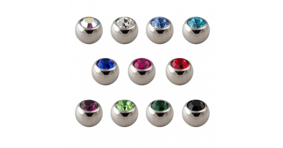 Pack 11x Rhinestone Piercing Replacement Only Ball