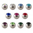 Set 11er Einzelne Piercing-Kugel Strassstein