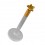 Piercing Labret Push-Fit Bioflex 14 Karat Gold Stern Flach