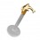 Labret-Piercing Push-Fit Bioflex 14 Karat Gold Delphin
