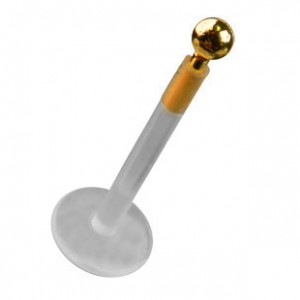 Piercing Labret Push-Fit Bioflex 14 Karat Gold Kugel