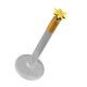 Labret-Piercing Push-Fit Bioflex 14 Karat Gold Cannabis