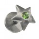 Faux Plug Lobe Etoile Strass Vert Clair