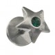 Faux Plug Lobe Etoile Strass Vert Foncé