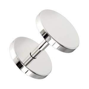 Flat Discs 316L Surgical Steel Fake Plug Earlobe Piercing Stud Ring