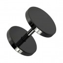 Piercing Oreille Faux Plug Acier 316L Anodisé Noir Disques Plats