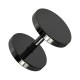 Piercing Oreille Faux Plug Acier 316L Anodisé Noir Disques Plats