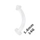 1.6mm/14G Flexible Bioflex Navel Piercing Belly Button Ring Retainer