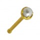 Gerader Nasenpiercing-Pin 14 Karat Gelbgold Naturperle
