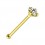 Nasenpiercing Pin Straight 14 Karat Gelbgold Echter Diamant