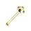 Nasenpiercing Pin Straight 14 Karat Gelbgold Kristallstein