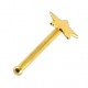 Gerader Nasenpiercing-Pin 14 Karat Gelbgold Stern