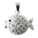 Zirconia 925 Sterling Silver Fish Pendent