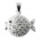 Zirconium 925 Sterling Silver Fish Pendent Jewel