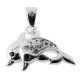 Zirconia 925 Sterling Silver Dolphins Pendent