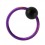 Conch-Piercing / BCR-Ring Titan G23 Eloxiert Lila Kugel Schwarz