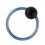 Conch-Piercing / BCR-Ring Titan G23 Eloxiert Hellblau Kugel Schwarz