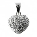 Zirconia 925 Sterling Silver Rounded Heart Pendent