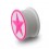 Flexible Silicone Earlob Plug w/ Pink/White Star Circle
