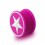 Plug Lobe Oreille Silicone Flexible Etoile Cercle Blanc / Rose Foncé