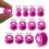 Plug Lobe Oreille Silicone Flexible Etoile Cercle Blanc / Rose Foncé