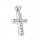 Classic Latin Cross Zirconia 925 Sterling Silver Pendent
