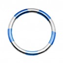 Piercing Segment Ring Eloxiert Striped Silver/Blau