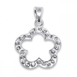 Five-Leaves Clover Zirconia 925 Sterling Silver Pendent