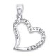 Hollow Heart Zirconia 925 Sterling Silver Pendent