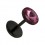 Fake-Plug Ohrringe Acryl Schwarz Zirkonia Rosa