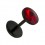 Fake-Plug Ohrringe Acryl Schwarz Zirkonia Rot